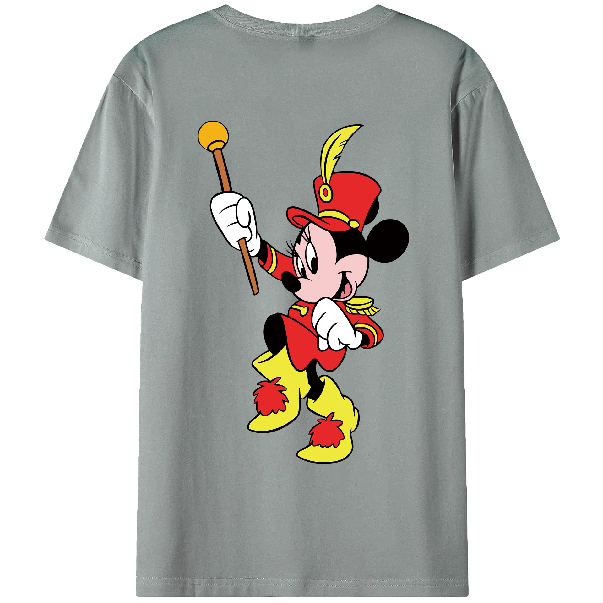 ミッキーマウス Mickey Mouse 綿100％ メンズ半袖Tシャツ（バックプリント） 通気性